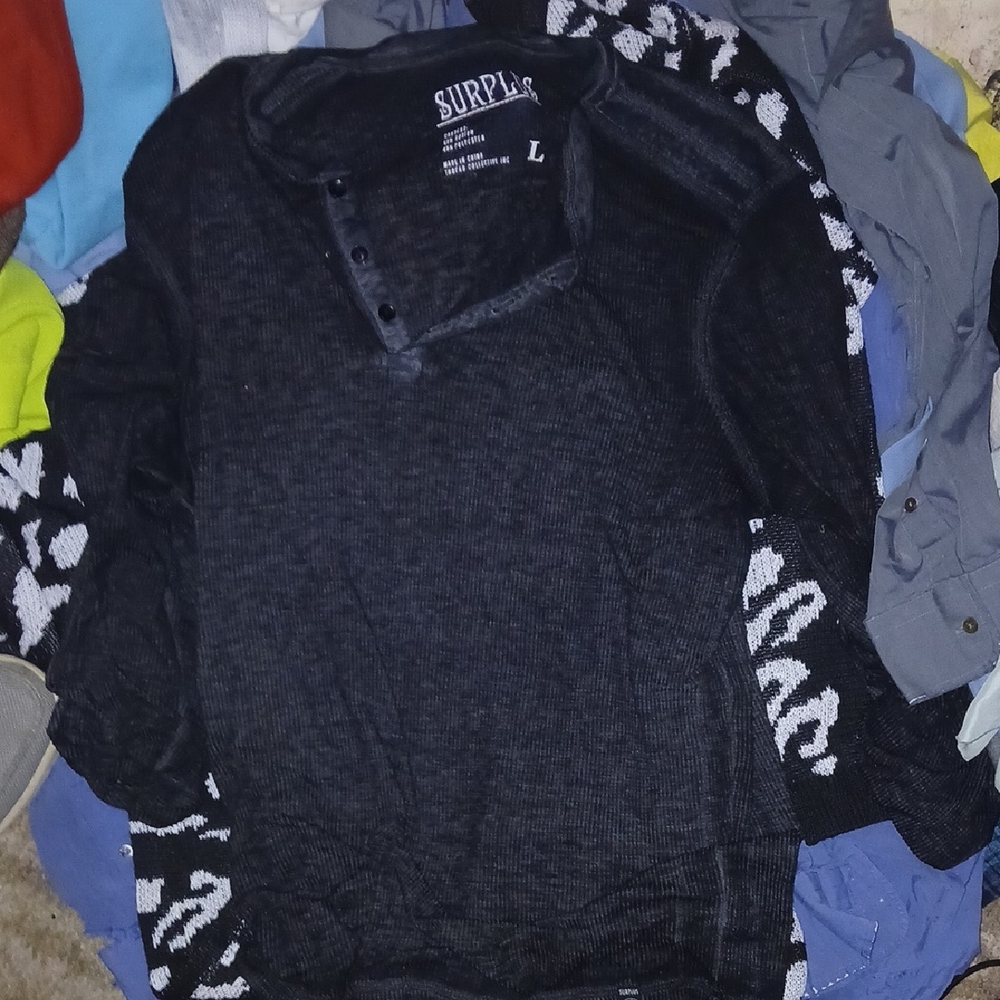 Surplus Black Long Sleeve Men's Shirt
